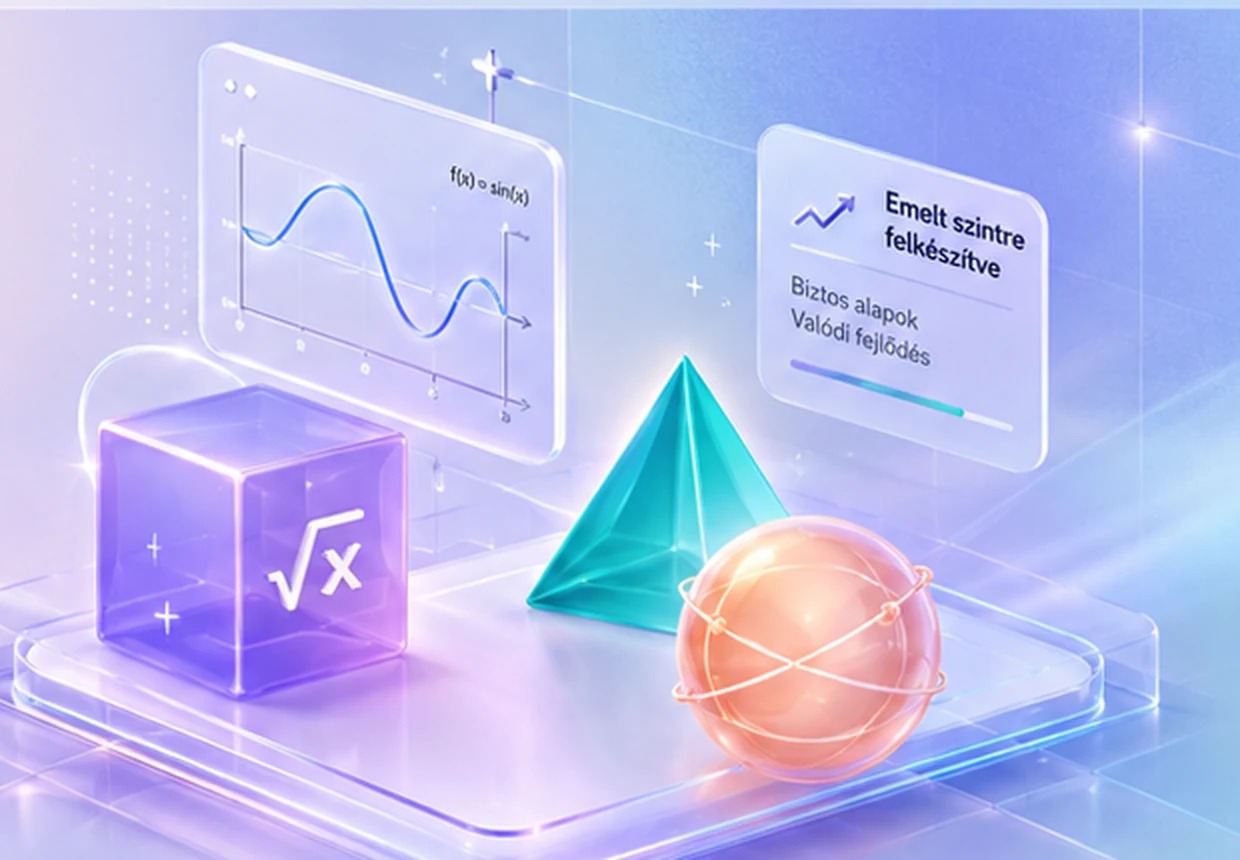 Modern, 3D-s matematika, fizika és informatika szemléltetés grafikonokkal, geometriai testekkel és képletekkel